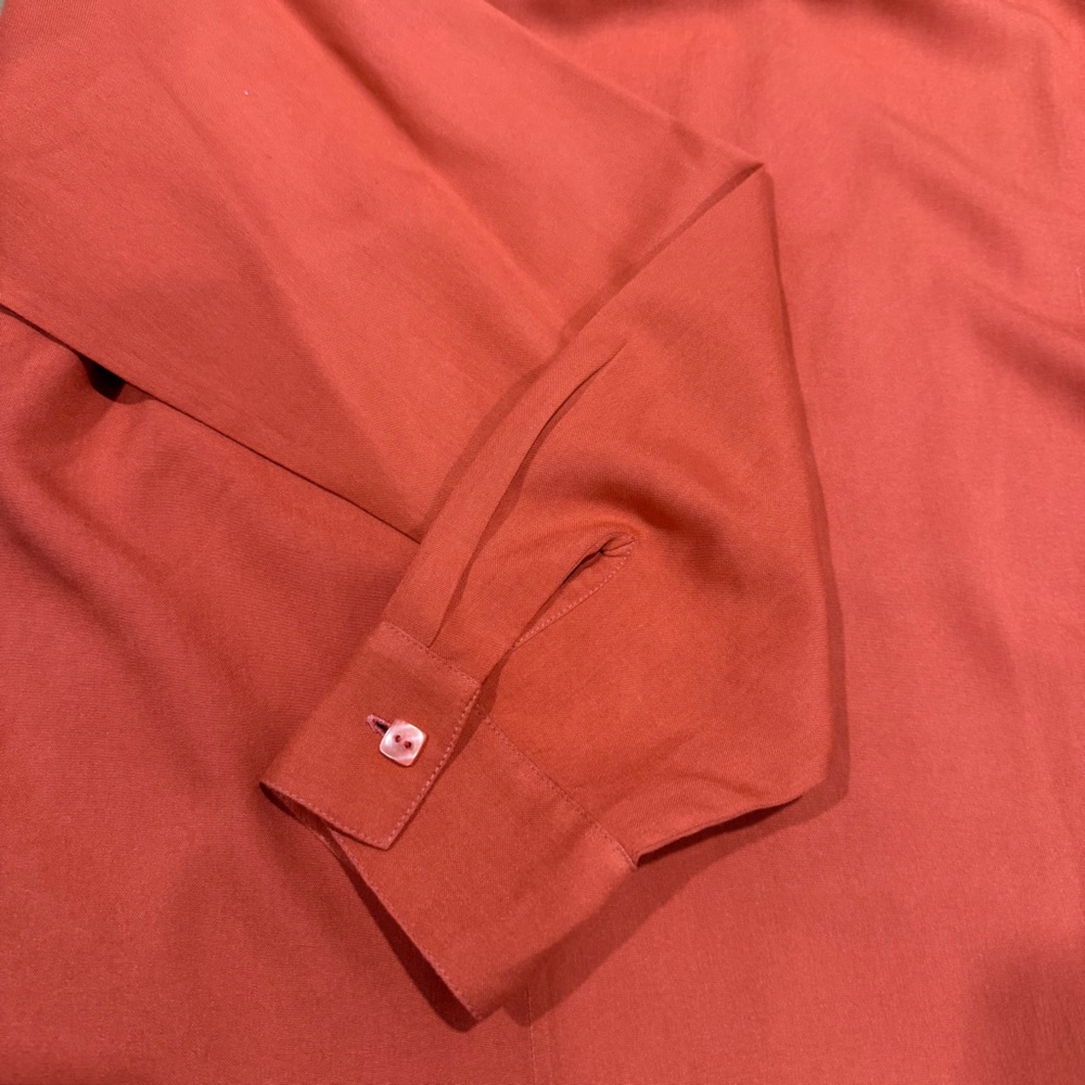 Anna and Frank 100% Silk Terracotta Button Down Blouse‎ Large Old Money Luxury - Picture 15 of 15